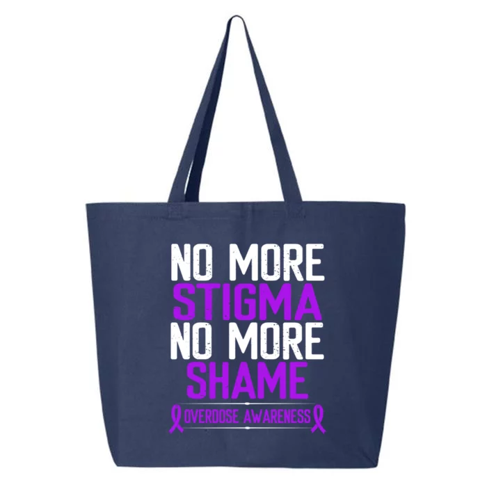 Overdose Awareness No More Stigma Shame Purple Ribbon Meaningful Gift 25L Jumbo Tote