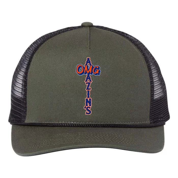 Omg AmazinS New York Baseball Retro Rope Trucker Hat Cap