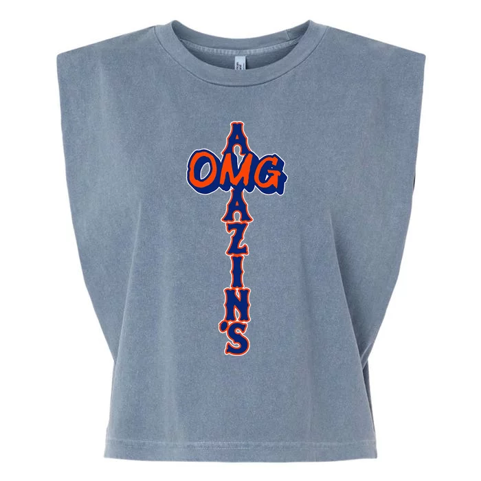 Omg AmazinS New York Baseball Garment-Dyed Women's Muscle Tee