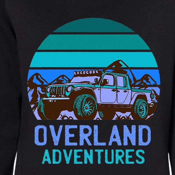 Overland Adventures Offroad 4x4 Sunset Graphic Womens California Wash Sweatshirt