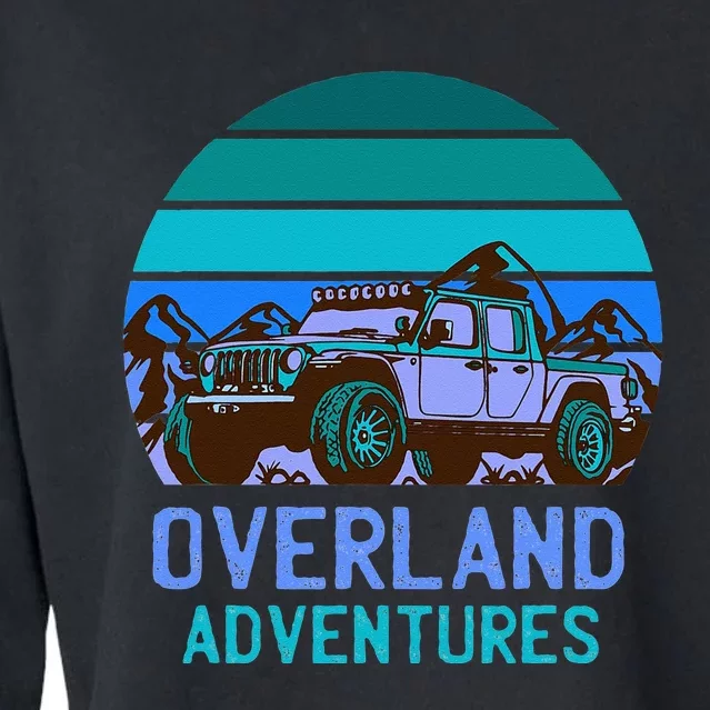 Overland Adventures Offroad 4x4 Sunset Graphic Cropped Pullover Crew