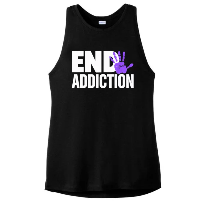 Overdose Awareness Overdose Awareness End Addiction Ladies Tri-Blend Wicking Tank