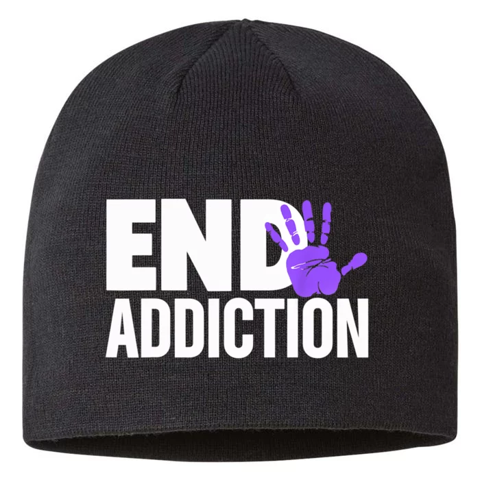 Overdose Awareness Overdose Awareness End Addiction 8 1/2in Sustainable Knit Beanie