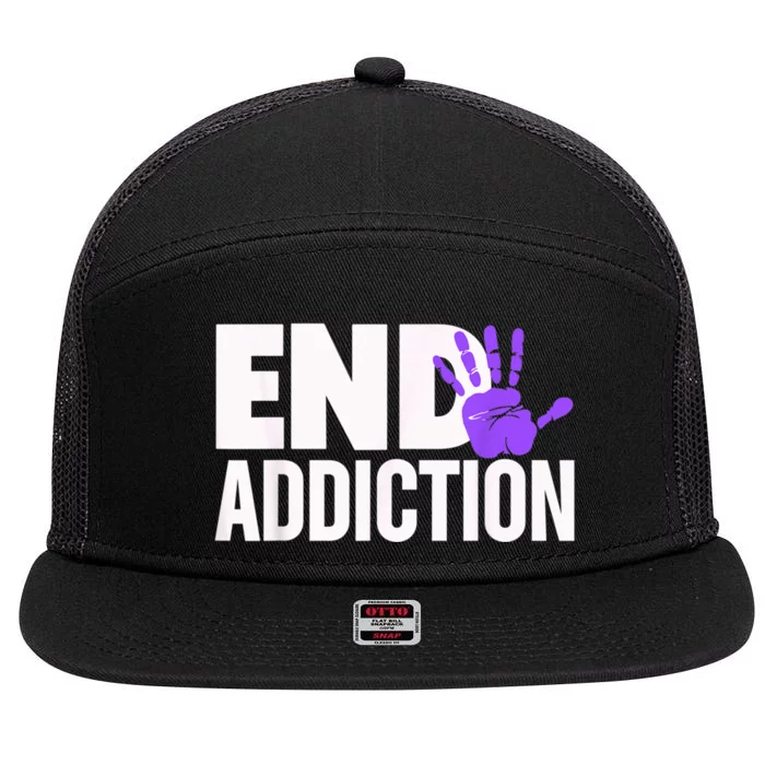 Overdose Awareness Overdose Awareness End Addiction 7 Panel Mesh Trucker Snapback Hat