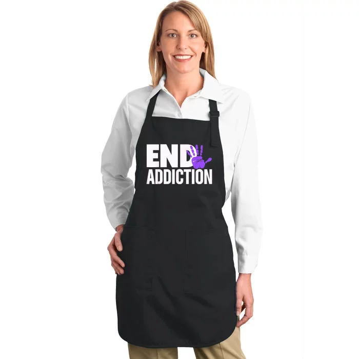 Overdose Awareness Overdose Awareness End Addiction Full-Length Apron With Pocket