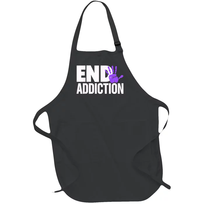 Overdose Awareness Overdose Awareness End Addiction Full-Length Apron With Pocket