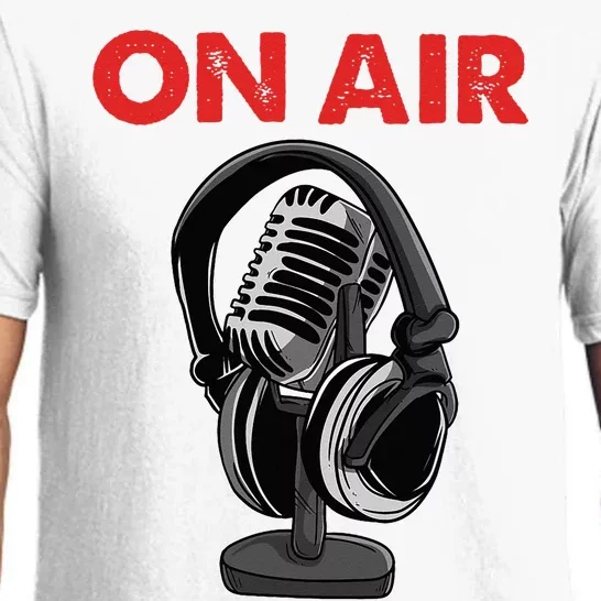 On Air Podcast Microphone Radio Show Host Music DJ Pajama Set