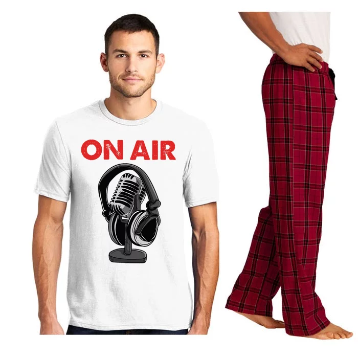 On Air Podcast Microphone Radio Show Host Music DJ Pajama Set