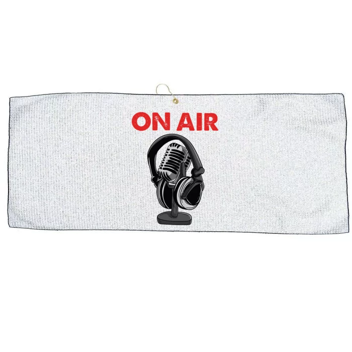 On Air Podcast Microphone Radio Show Host Music DJ Large Microfiber Waffle Golf Towel