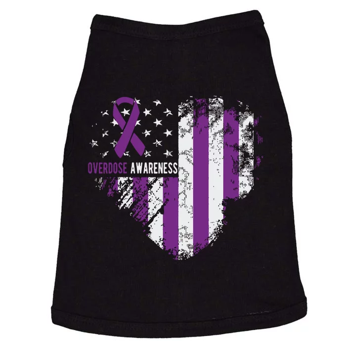 Overdose Awareness Purple Ribbon Drug Addiction Doggie Tank