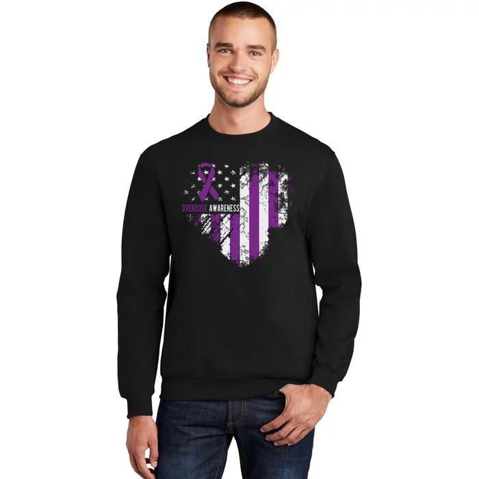 Overdose Awareness Purple Ribbon Drug Addiction Sweatshirt