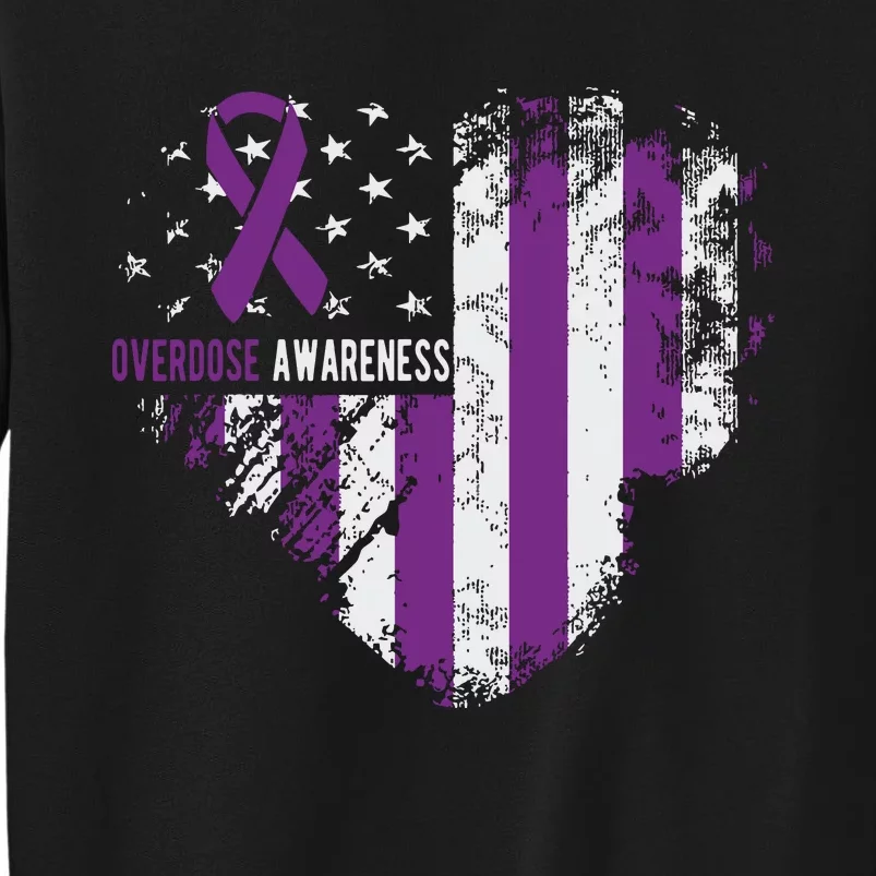 Overdose Awareness Purple Ribbon Drug Addiction Sweatshirt