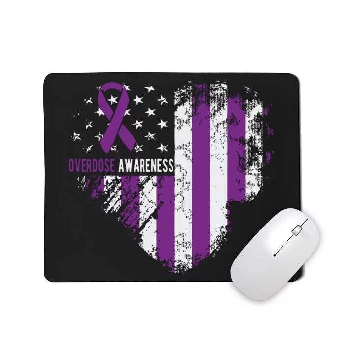 Overdose Awareness Purple Ribbon Drug Addiction Mousepad