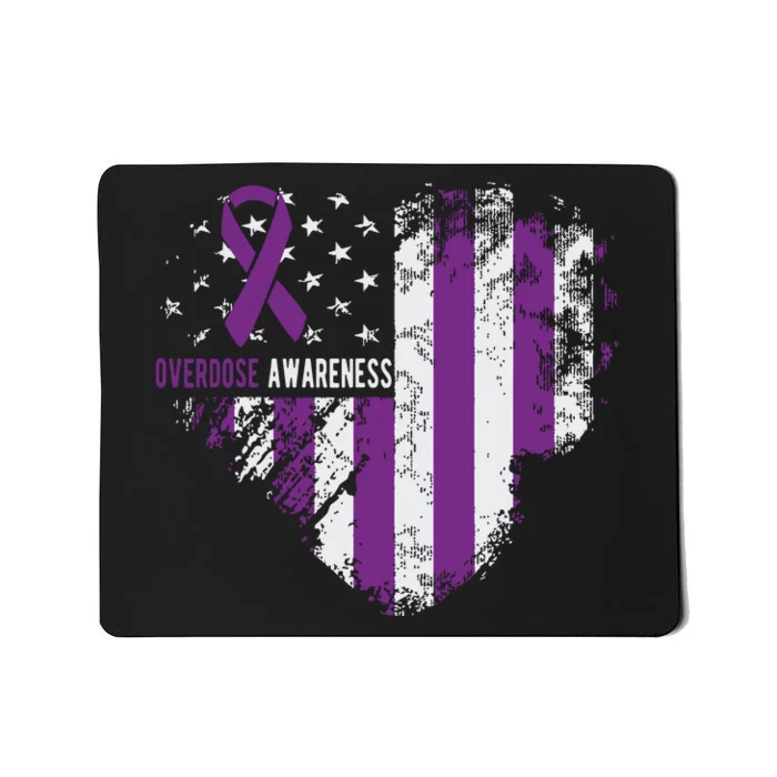 Overdose Awareness Purple Ribbon Drug Addiction Mousepad