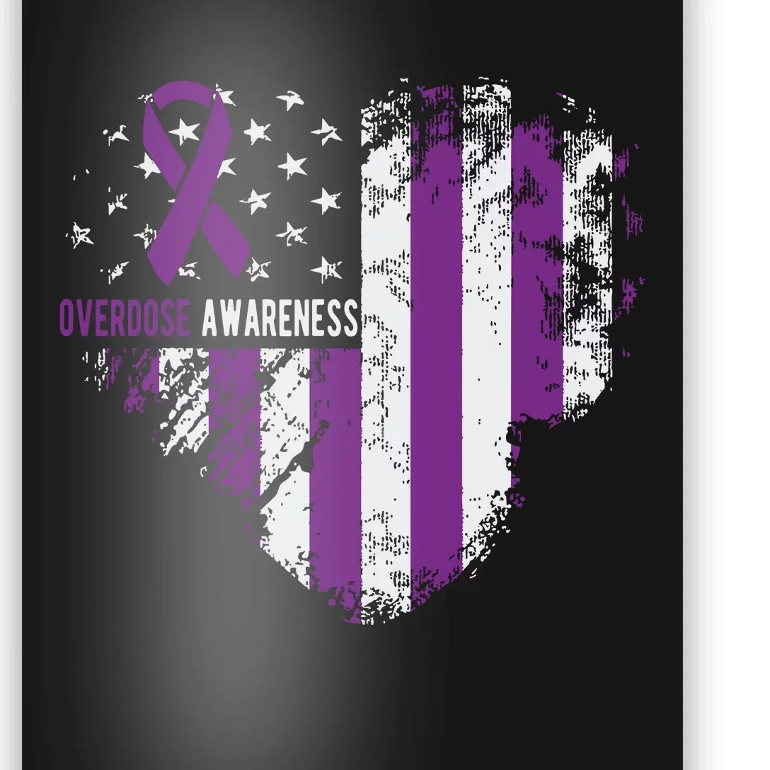 Overdose Awareness Purple Ribbon Drug Addiction Poster