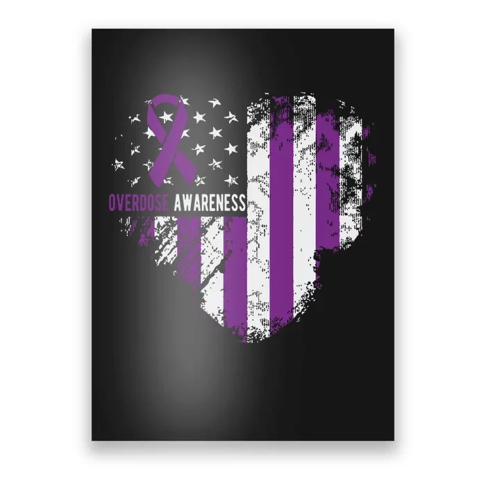 Overdose Awareness Purple Ribbon Drug Addiction Poster