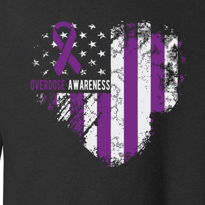 Overdose Awareness Purple Ribbon Drug Addiction Toddler Sweatshirt