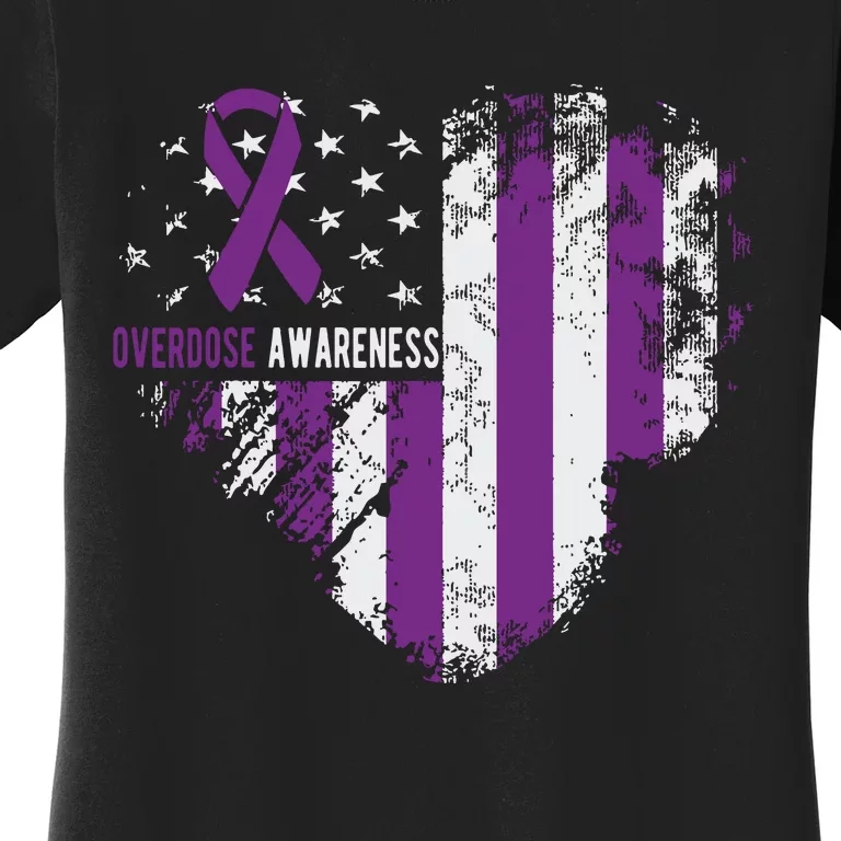 Overdose Awareness Purple Ribbon Drug Addiction Women's T-Shirt