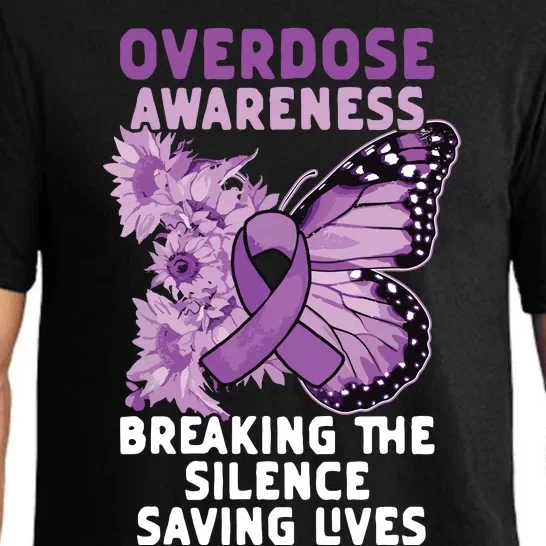 Overdose Awareness Purple Ribbon Drug Addiction Pajama Set