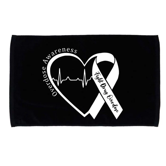 Overdose Awareness Purple Ribbon Drug Addiction Recovery Microfiber Hand Towel