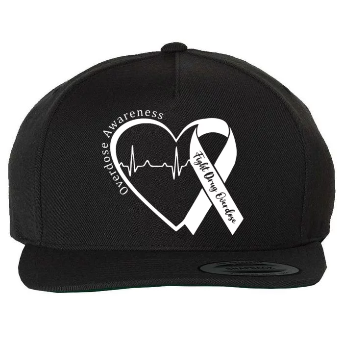 Overdose Awareness Purple Ribbon Drug Addiction Recovery Wool Snapback Cap