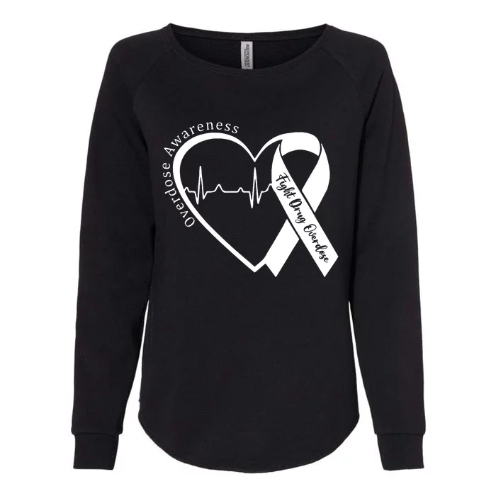 Overdose Awareness Purple Ribbon Drug Addiction Recovery Womens California Wash Sweatshirt