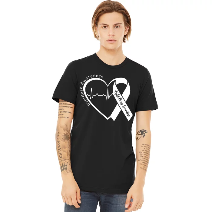 Overdose Awareness Purple Ribbon Drug Addiction Recovery Premium T-Shirt