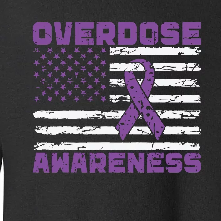 Overdose Awareness Purple Ribbon Drug Addiction Toddler Sweatshirt