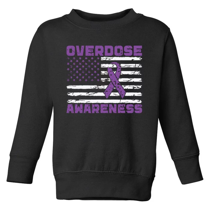 Overdose Awareness Purple Ribbon Drug Addiction Toddler Sweatshirt