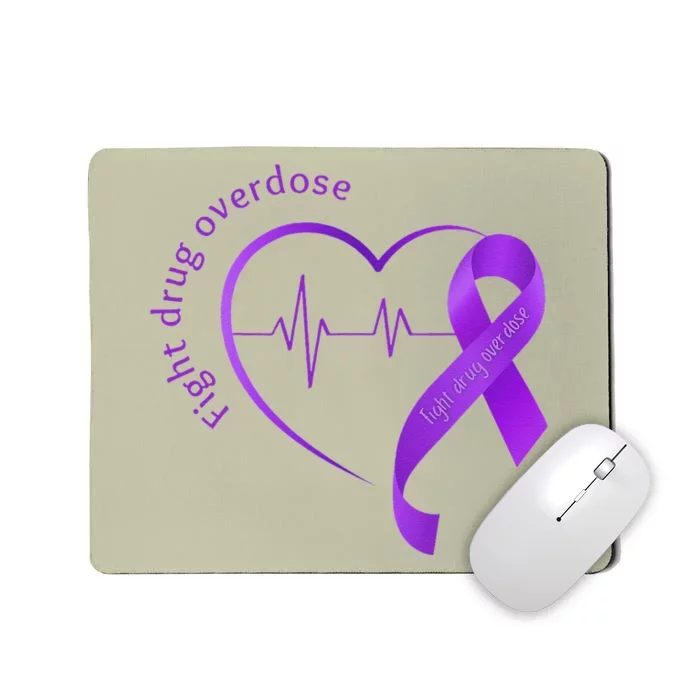 Overdose Awareness Purple Ribbon Drug Addiction Recovery Mousepad