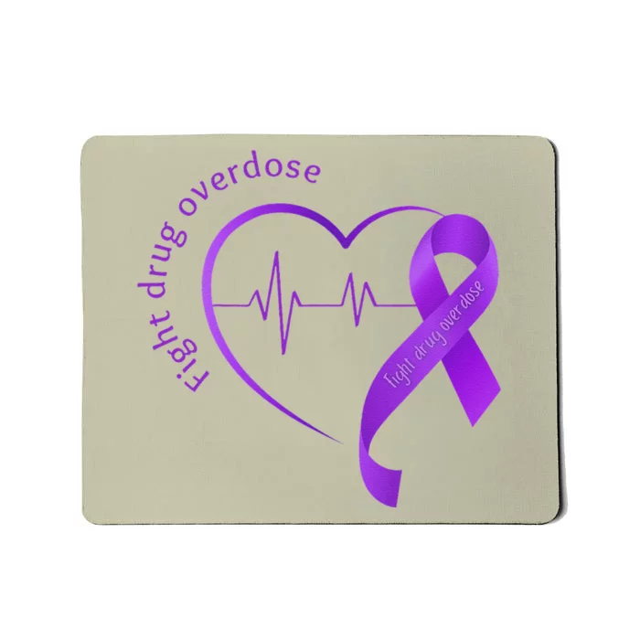 Overdose Awareness Purple Ribbon Drug Addiction Recovery Mousepad