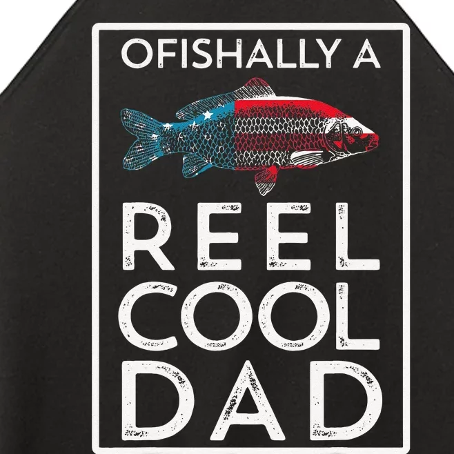 Ofishally A Reel Cool Dad Funny Fathers Day Fishing Pun Women’s Perfect Tri Rocker Tank