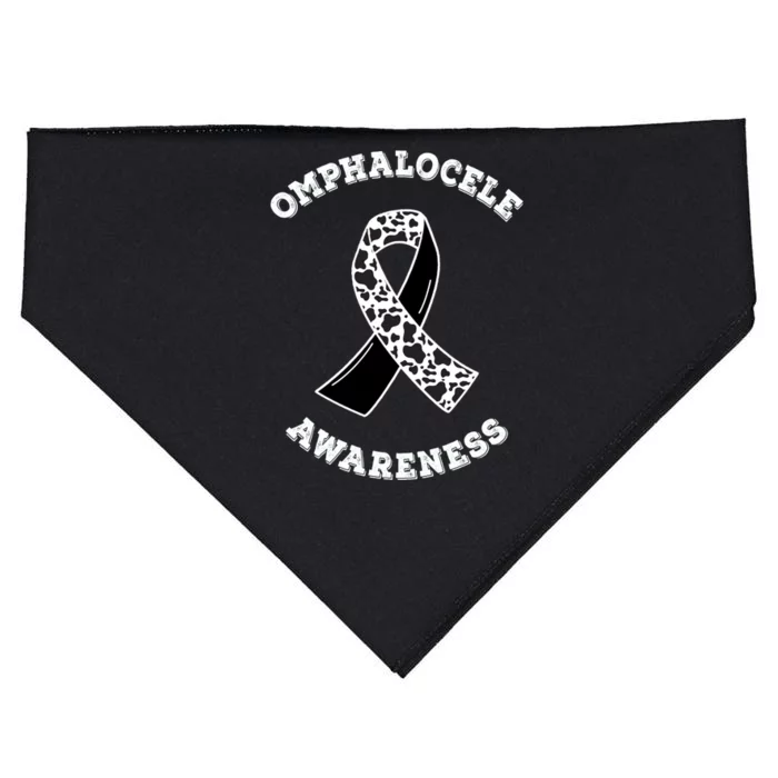 Omphalocele Awareness Ribbon Black And White Cow Patterns Great Gift USA-Made Doggie Bandana