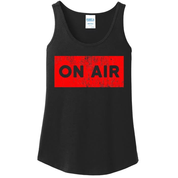 On Air Radio Live Microphone Dj Ladies Essential Tank