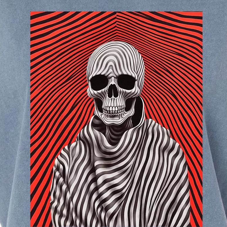 Op Art Reaper Death Mortality Optical Illusion Grim Reaper Garment-Dyed Women's Muscle Tee