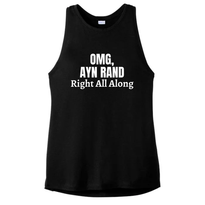 OMG, Ayn Rand Was Right All Along Ladies Tri-Blend Wicking Tank