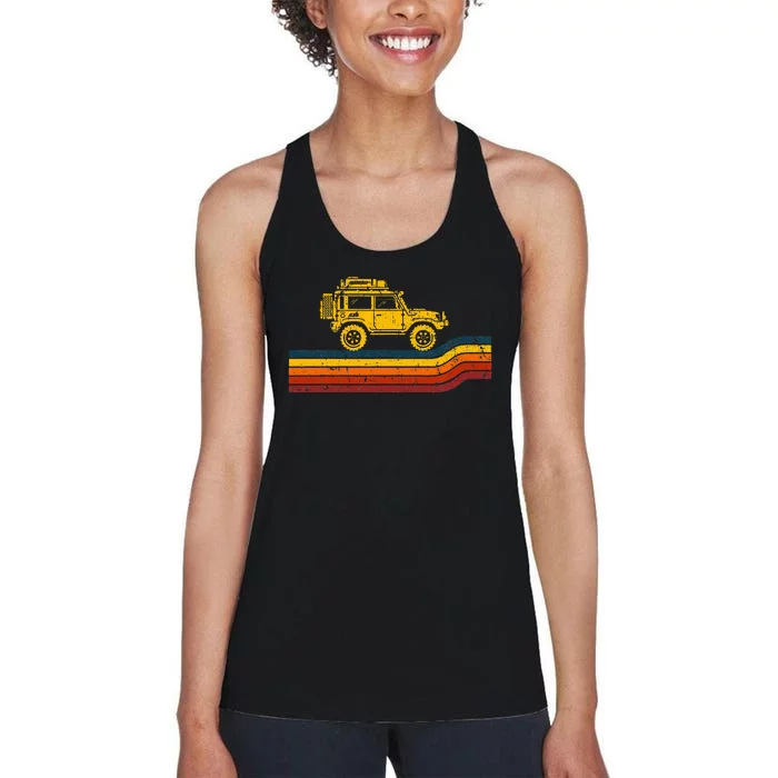 Overland Atlas Retro Rover Tracks 4x4 Offload Camping Women's Racerback Tank