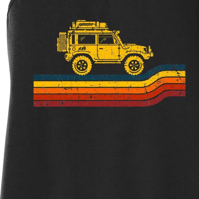 Overland Atlas Retro Rover Tracks 4x4 Offload Camping Women's Racerback Tank