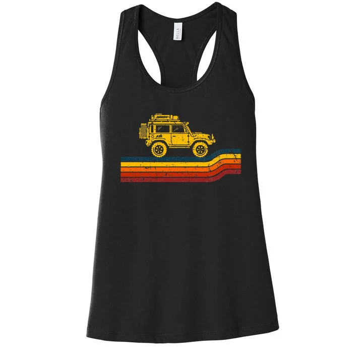 Overland Atlas Retro Rover Tracks 4x4 Offload Camping Women's Racerback Tank