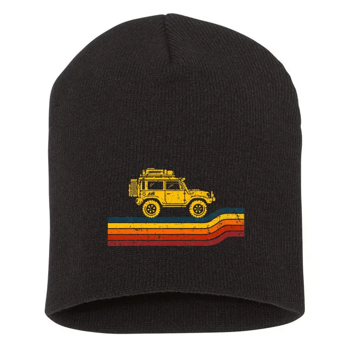 Overland Atlas Retro Rover Tracks 4x4 Offload Camping Short Acrylic Beanie