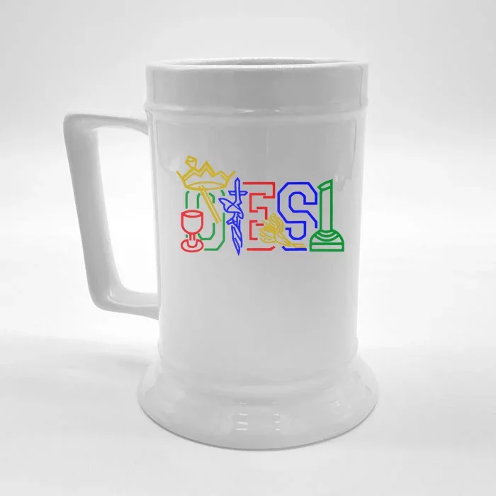 Oes Adah Ruth Esther Martha Electa Emblems Parents Day Front & Back Beer Stein