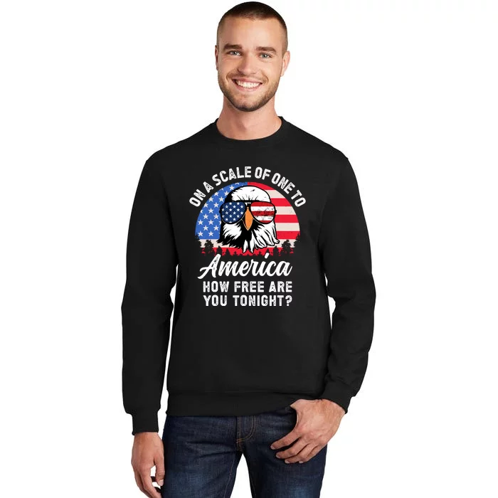 On A Scale Of One To America How Free Are You Tonight Tall Sweatshirt