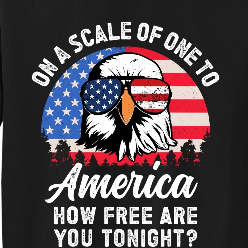 On A Scale Of One To America How Free Are You Tonight Tall Sweatshirt