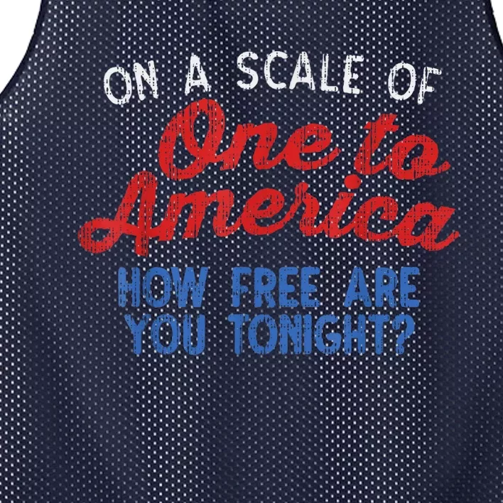 On A Scale Of One To America 4th Of July Fourth Party Mesh Reversible Basketball Jersey Tank