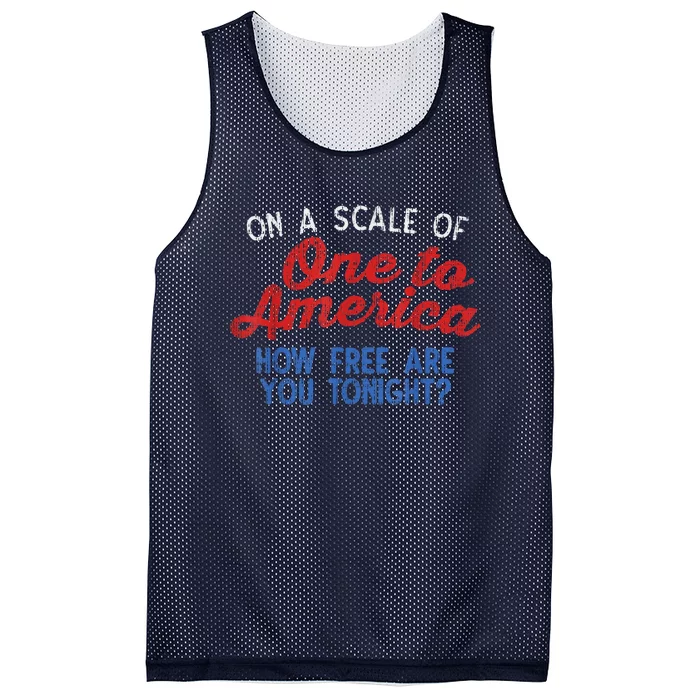 On A Scale Of One To America 4th Of July Fourth Party Mesh Reversible Basketball Jersey Tank