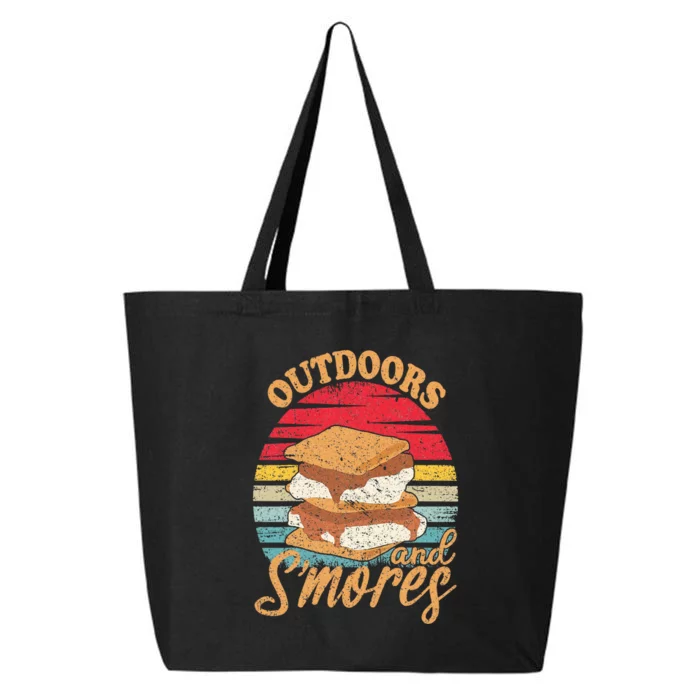 Outdoors And Smores Camping Lover Marshmallow Smores 25L Jumbo Tote