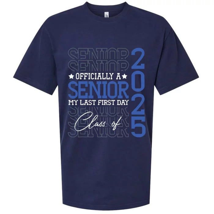 Officially A Senior 2025 My Last First Day Class Of 2025 Sueded Cloud Jersey T-Shirt