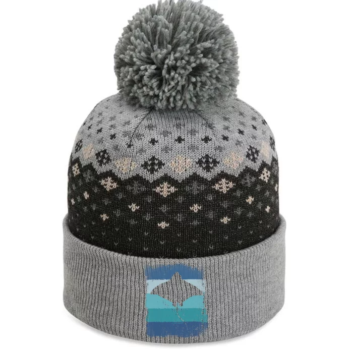 Ocean Animal Scuba Diving Stingray Retro Manta Ray The Baniff Cuffed Pom Beanie