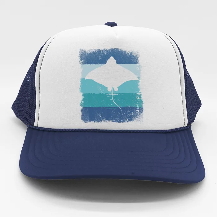 Ocean Animal Scuba Diving Stingray Retro Manta Ray Trucker Hat