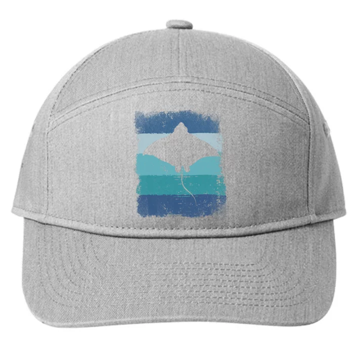 Ocean Animal Scuba Diving Stingray Retro Manta Ray 7-Panel Snapback Hat